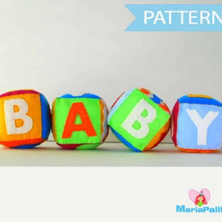 Baby Cubes Pattern, Baby Toy Sewing Patter, Felt Baby Cubes, Toy Pattern A1087