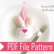 Bunny Pattern, Bunny head Rabbit pattern A323 PDF Sewing pattern