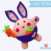 Bunny Pattern, Felt Bunny Plush Toy, Rabbit Sewing Pattern A1085