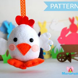 Chick Pattern, Chicken Sewing Pattern,  Pdf Sewing Pattern,  Farm Animal Plush, Easy Sewing Project ,  Felt Hen Pattern  A572