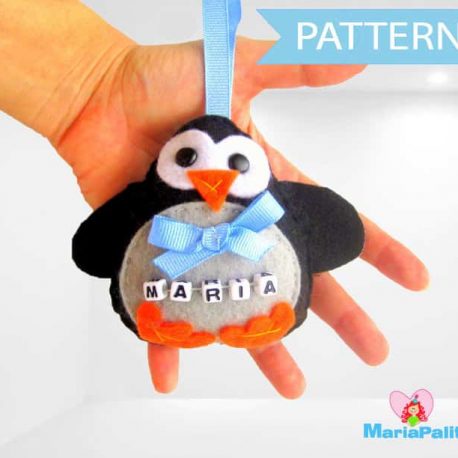 Christmas Penguin Pattern, Penguin Christmas Ornament , Felt Penguin Pattern,Pdf Sewing Pattern , Instant Download A804