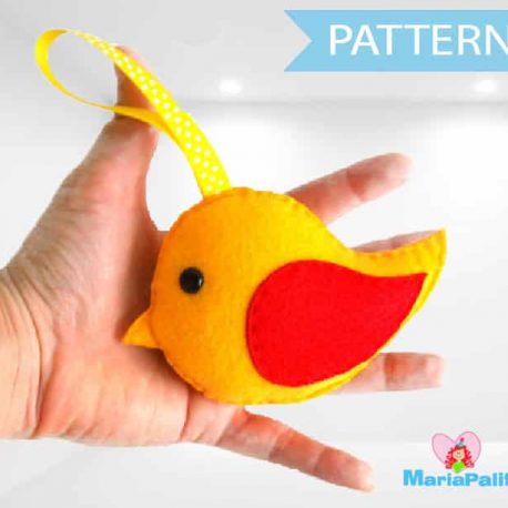 Felt Bird Pattern, Stuffed Bird Pattern, Felt Bird Pattern Toy, Felt Bird Toy, Sewing Pattern, Pdf Digital Pattern,  Instant Download A729