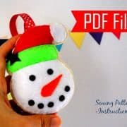 Felt Christmas Ornament Pattern, Pdf Sewing Pattern, Snowman, Santa Claus , Happy Star, Christmas Penguin- Set A Instant Download A868