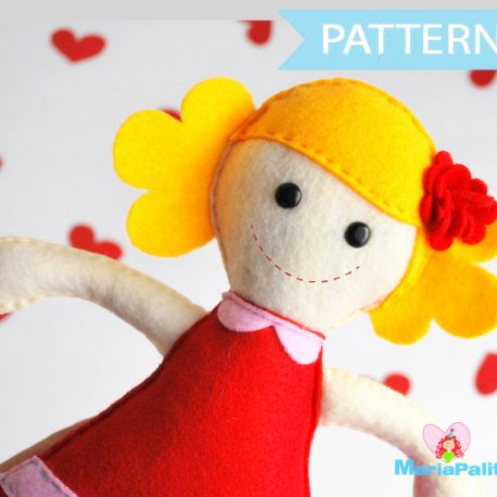 Felt Doll Pattern - Molly Rack doll Sewing pattern A493 PDF