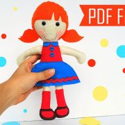 Felt Doll Pattern, Tiffany Rag Doll Pattern, Felt Sewing Pattern A799