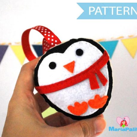 Felt Penguin Pattern, Christmas Penguin Pattern, Baby Penguin, Christmas Ornament, Pdf Pattern, Cookie Sewing Pattern, Instant Download A881