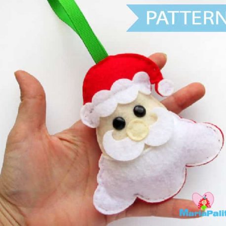 Felt Santa Pattern, Felt Sewing Pattern, felt Christmas Ornament, PDF Sewing pattern A492