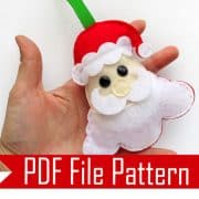 Felt Santa Pattern, Felt Sewing Pattern, felt Christmas Ornament, PDF Sewing pattern A492