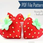 Felt Strawberry Pattern, Felt Food Pattern, Plush Kids Craft Project, Pdf Pattern, Sewing Pattern, Instant Download A869