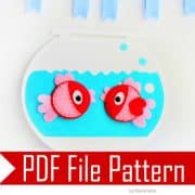 Fish Sewing Pattern - Fish Felt Magnets and fish bowl Sewing pattern  A296 PDF Sewing pattern
