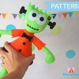 Halloween Sewing Pattern Toy , Felt Frankie Halloween Toy, Toy Frankenstein , PDF sewing Pattern  A1098