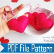Heart Pattern, Christmas Ornament, Wedding Ornaments Sewing pattern, PDF Sewing pattern A496