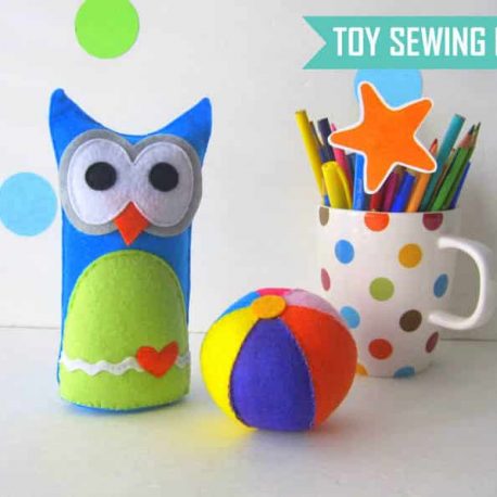 Owl Baby Toy Pattern, Felt Owl Baby + Ball Toy Pattern,  Instant Download A1170