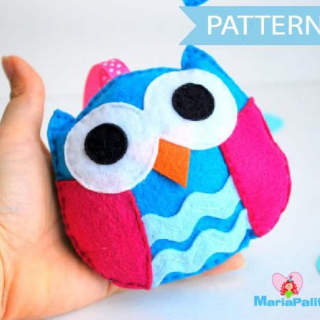 Owl Sewing Pattern, Felt toy PDF Sewing pattern , Kids craft Project Instant Download A668