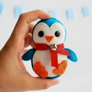 Penguin Pattern, Felt Penguin Christmas Ornament,  Felt Christmas Ornament Pattern,  Instant Download A656