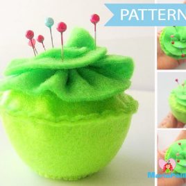 Pincushion Pattern, Felt Pincushion Sewing Pattern ,Cupcake Pincushion Sewing Pattern , Cupcake Pattern Instant Download A802
