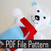 Polar Bear Hand Puppet Pattern, Sewing Pattern, Pdf Pattern, Handpuppet Toy, Felt Penguin, Hand Sewing Pattern,  Pdf Sewing Pattern  A512