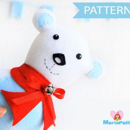 Polar Bear Pattern, Polar Bear Toy Sewing Pattern, PDF Sewing pattern A424