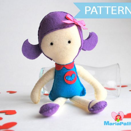 Rag Doll Pattern, Doll Sewing Pattern,  Doll Sewing Pattern - Violet Rack doll pdf Sewing pattern A491