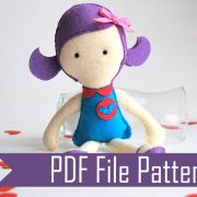 Rag Doll Pattern, Doll Sewing Pattern,  Doll Sewing Pattern - Violet Rack doll pdf Sewing pattern A491