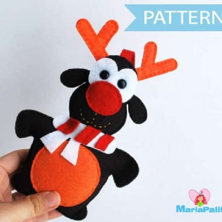 Reindeer Pattern, Christmas Reindeers Pattern ,Felt Christmas Reindeer pattern A319 PDF Sewing pattern