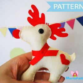 Reindeer Pattern, Felt Reindeer, Ornament,Sewing Pattern - Pdf Pattern , Christmas Ornament Pattern, Instant Download A1095
