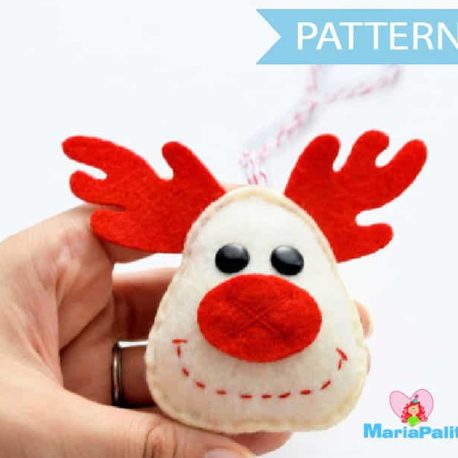 Reindeer Pattern, Holiday Reindeer Christmas Ornament Sewing Pattern - Pdf Instant Download A657
