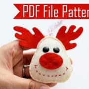 Reindeer Pattern, Holiday Reindeer Christmas Ornament Sewing Pattern - Pdf Instant Download A657
