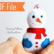 Snowman Pattern, Snowman Sewing Pattern, Snowman Chrstmas Ornament, Felt Snowman Pattern, Pdf Pattern, Felt Christmas Ornament A773