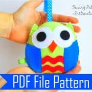 Softie Pattern, Baby Owl PDF Sewing pattern , Kids craft Project Instant Download A670