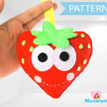 Strawberry Toy Pattern, Strawberry Sewing Pattern, Felt Baby Toy, Food Pattern, Pdf Digital Pattern, Instant Download A798