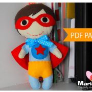 Superhero Sewing Pattern  - Felt Superhero Toy PDF ePATTERN, Kids craft Project A977